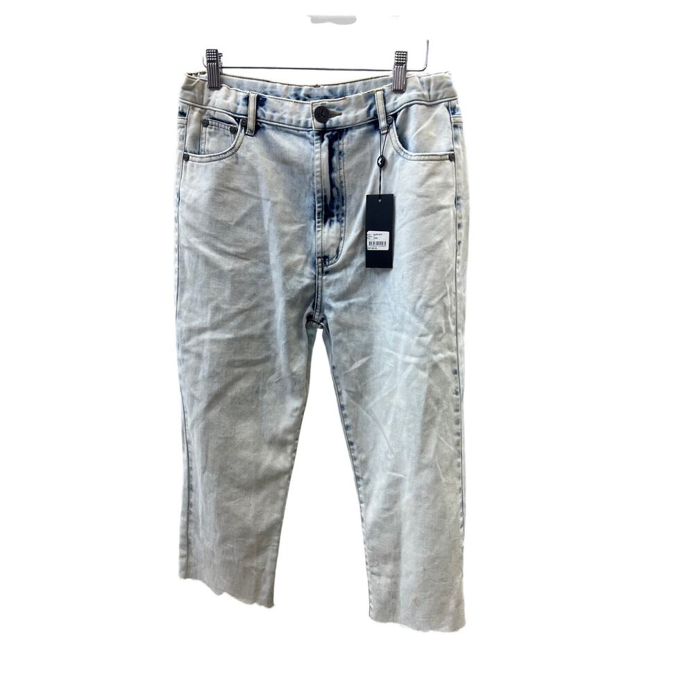 NWT One Teaspoon Kid’s Size 12-14 Acid Light Wash  High Rise Straight Leg Jeans